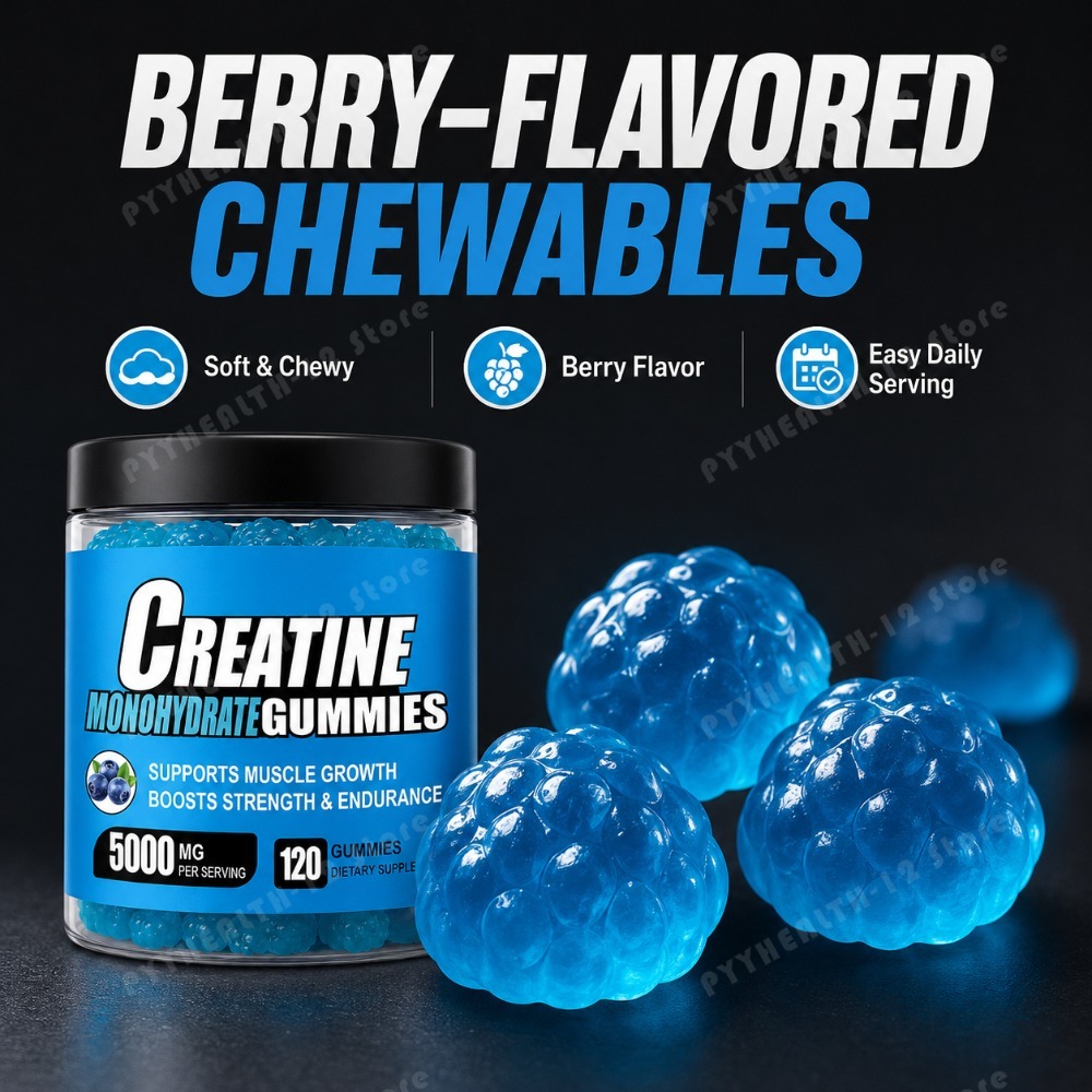 Pre Workout Supplement - Creatine Monohydrate Gummies 5000mg Per Serving,