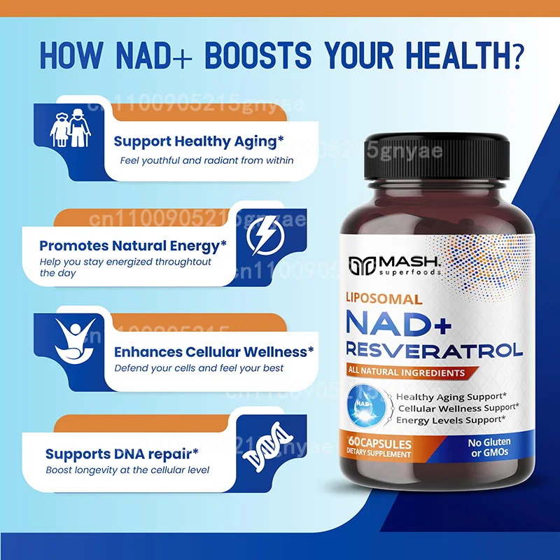 900mg NAD+ Supplement: Nicotin - Resveratrol Capsule Anti Aging review and price