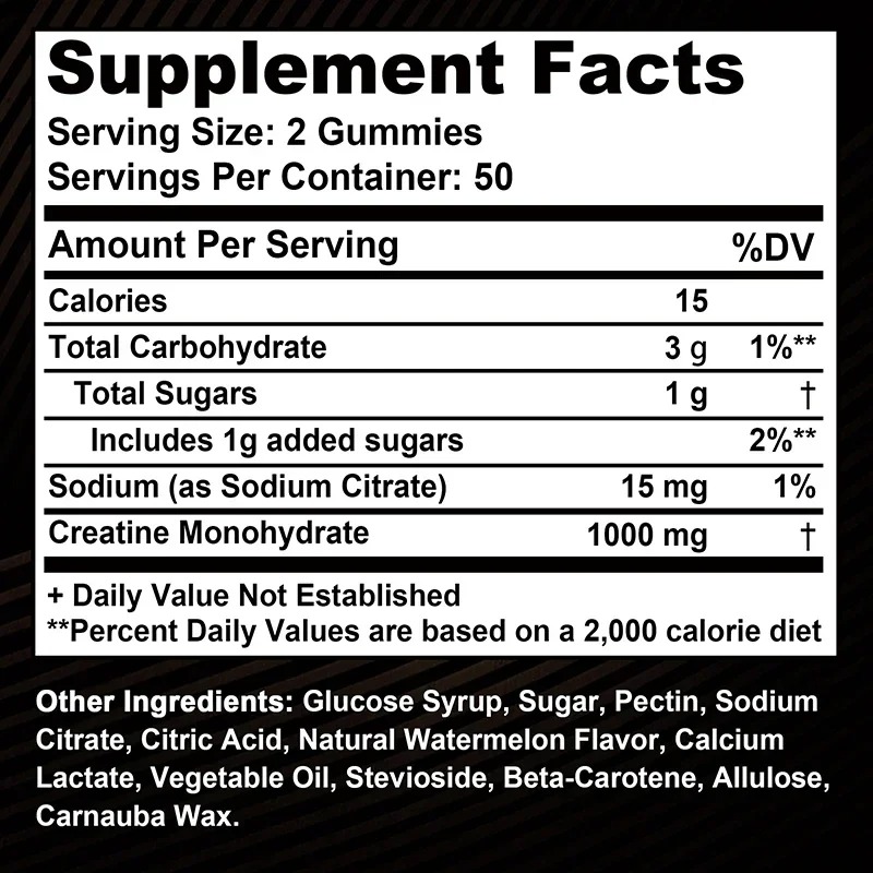 Creatine Monohydrate Gummies - - Pre Workout Supplement review and price