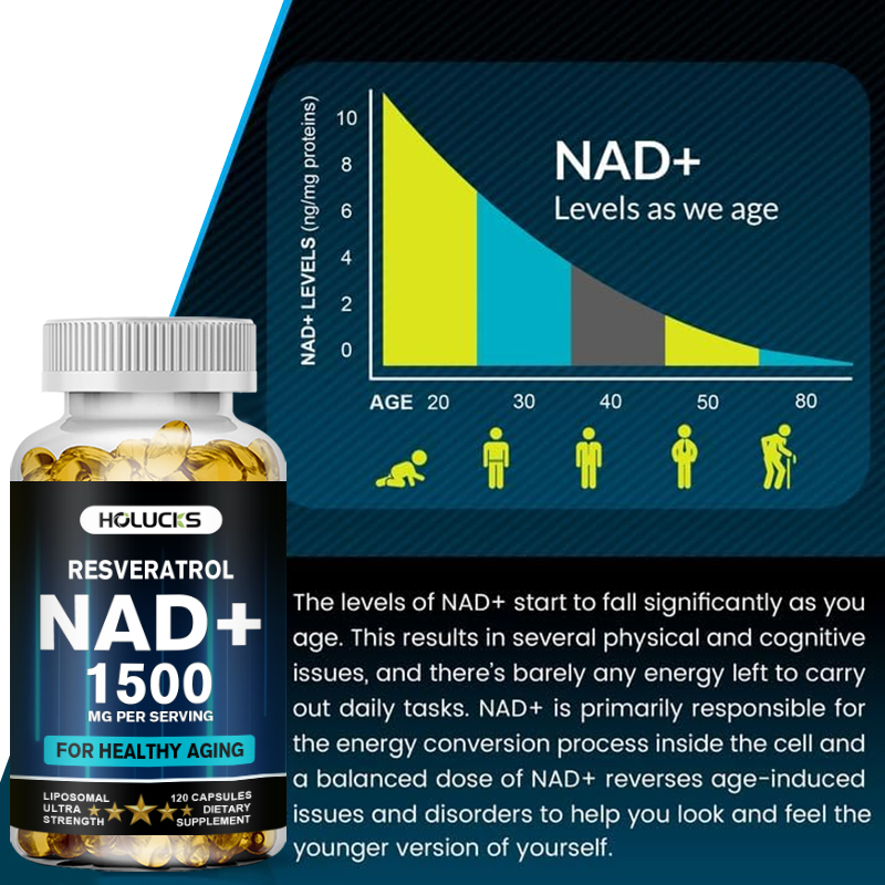 HOLUCKS NAD+ Capsules, with NA - Resveratrol Capsule Anti Aging review and price