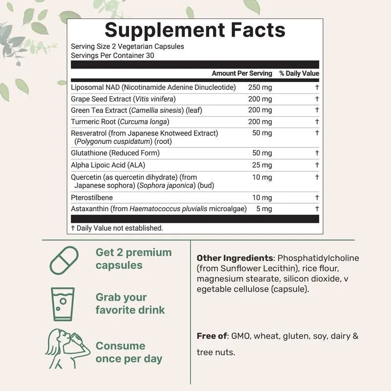 Extra Strength NAD Supplement  - Resveratrol Capsule Anti Aging review and price