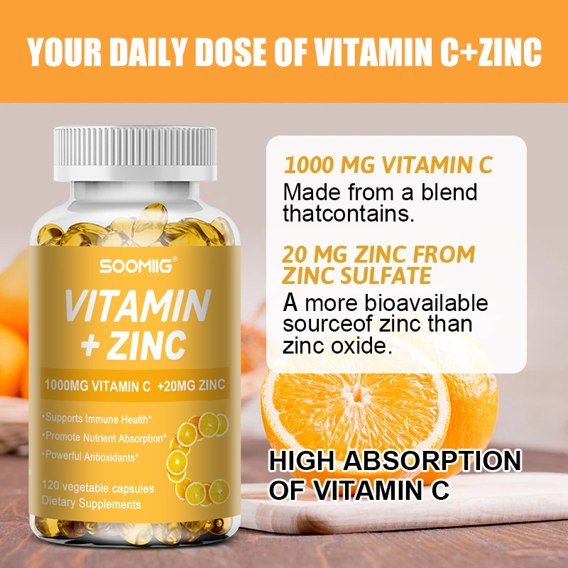 Vitamin C 1000mg + Zinc 20mg C - Zinc Supplement 50Mg review and price